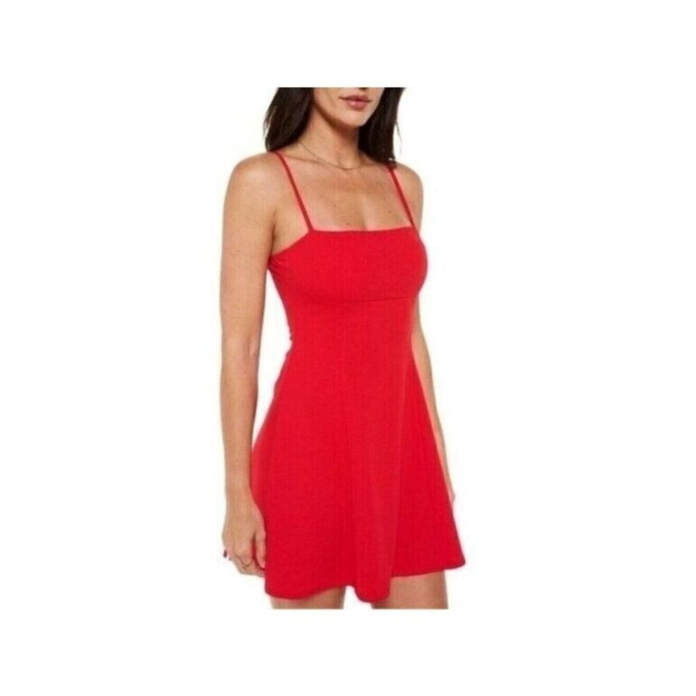 SHEIN Red Skater Dress Soaghetti Strap